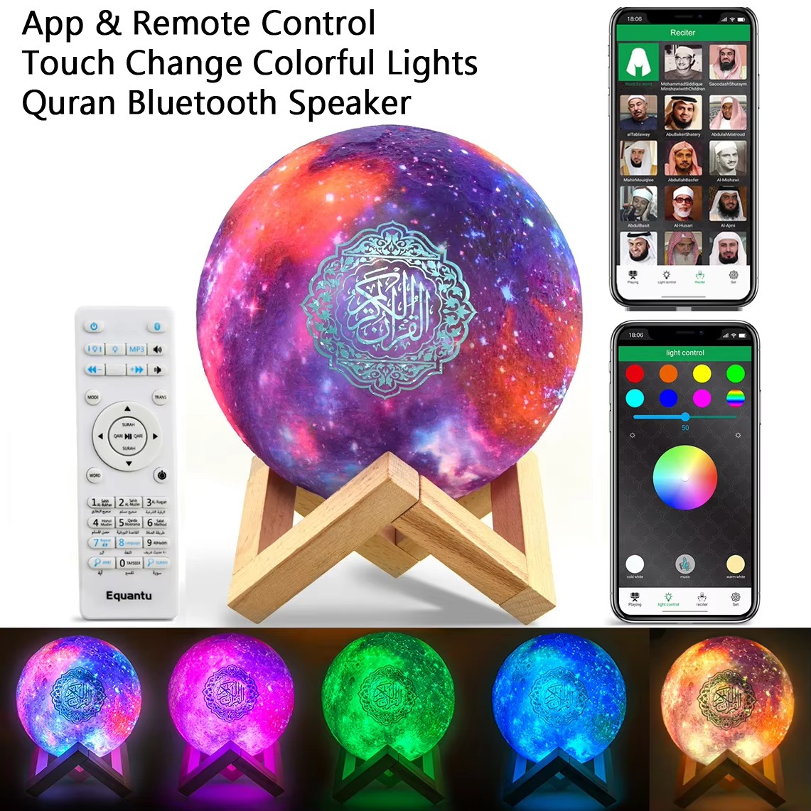 Kids Quran Toys - Altavoz Bluetooth Islámico Árabe con Azan,