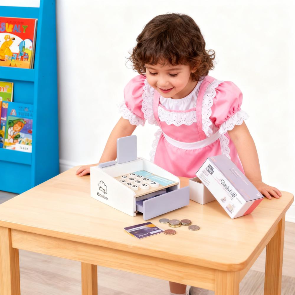 Caja registradora de madera pa - Toy Cash Register reseña y precio